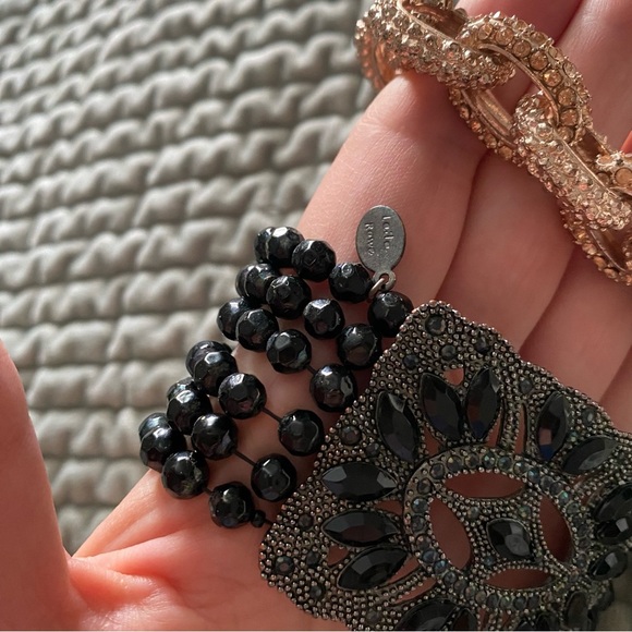 🩷 Laila Rowe Black Beaded and Charming Charlie Rose Gold Bracelet Set Bundle - Picture 7 of 8